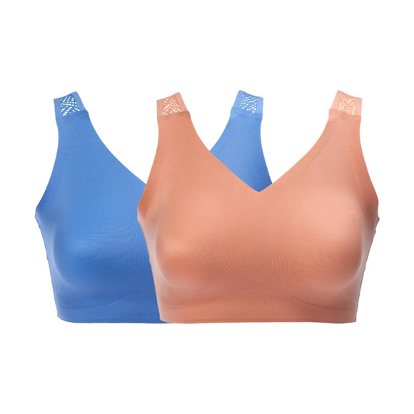 Rhonda Shear Other - Rhonda Shear 2pk Brushed Lace Back Bra w/ Removable Pads Clay/Blue -